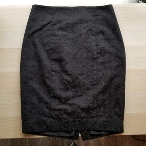 Black Laced Pencil Skirt